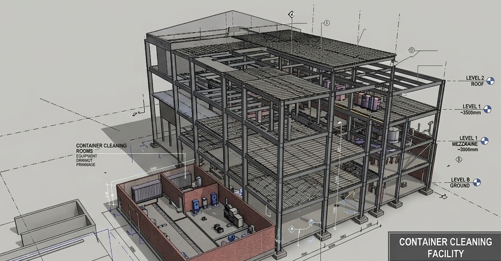 Residential BIM — floor plan and sectional elevations